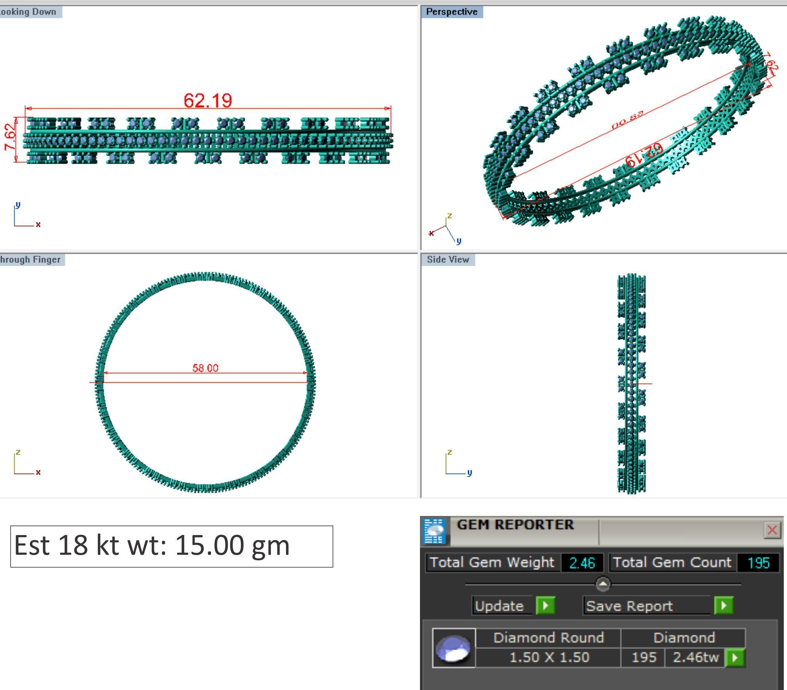 Bangle Bracelet 3dm STL OBJ FBX Renders details 3D print model_3