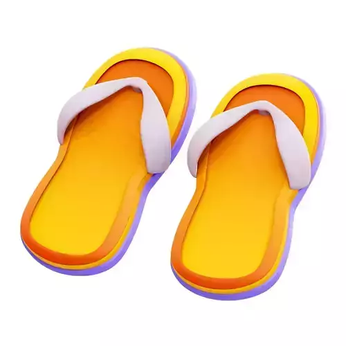 Flip Flops Low-poly 3D model Flip Flops Low-poly 3D model