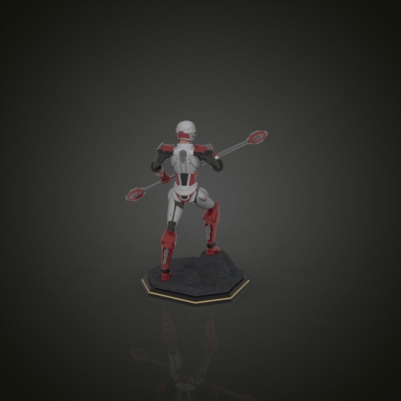 Starzinger man holding spear 3D print model_7