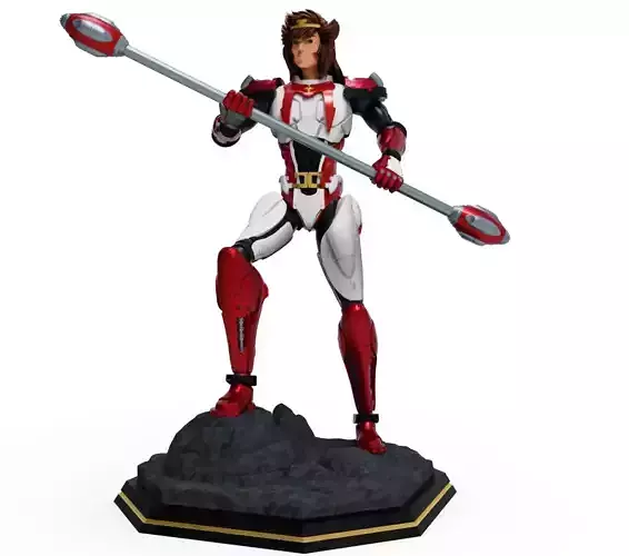 Starzinger man holding spear 3D print model