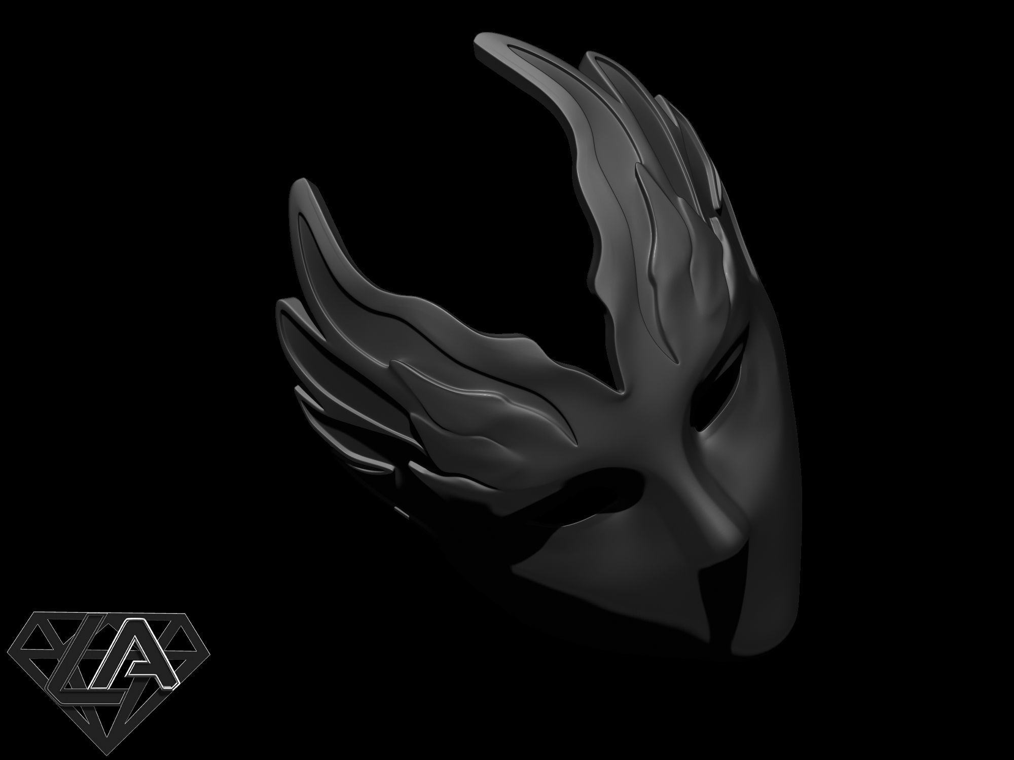 Lady mask 3D print model_5