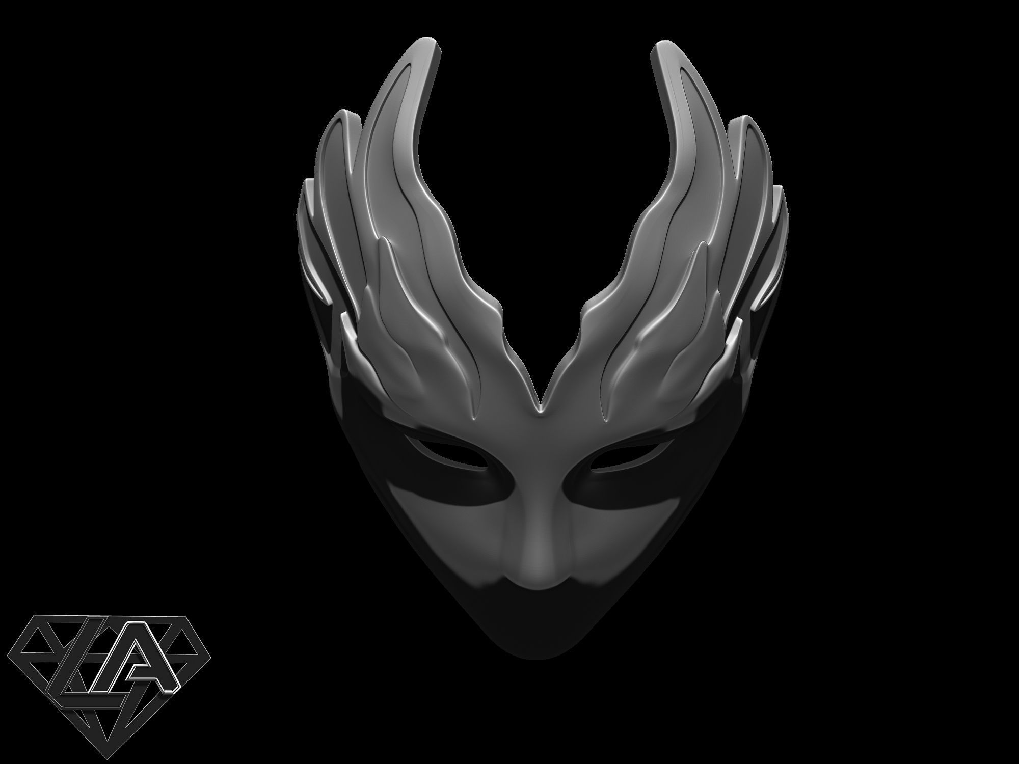 Lady mask 3D print model_8