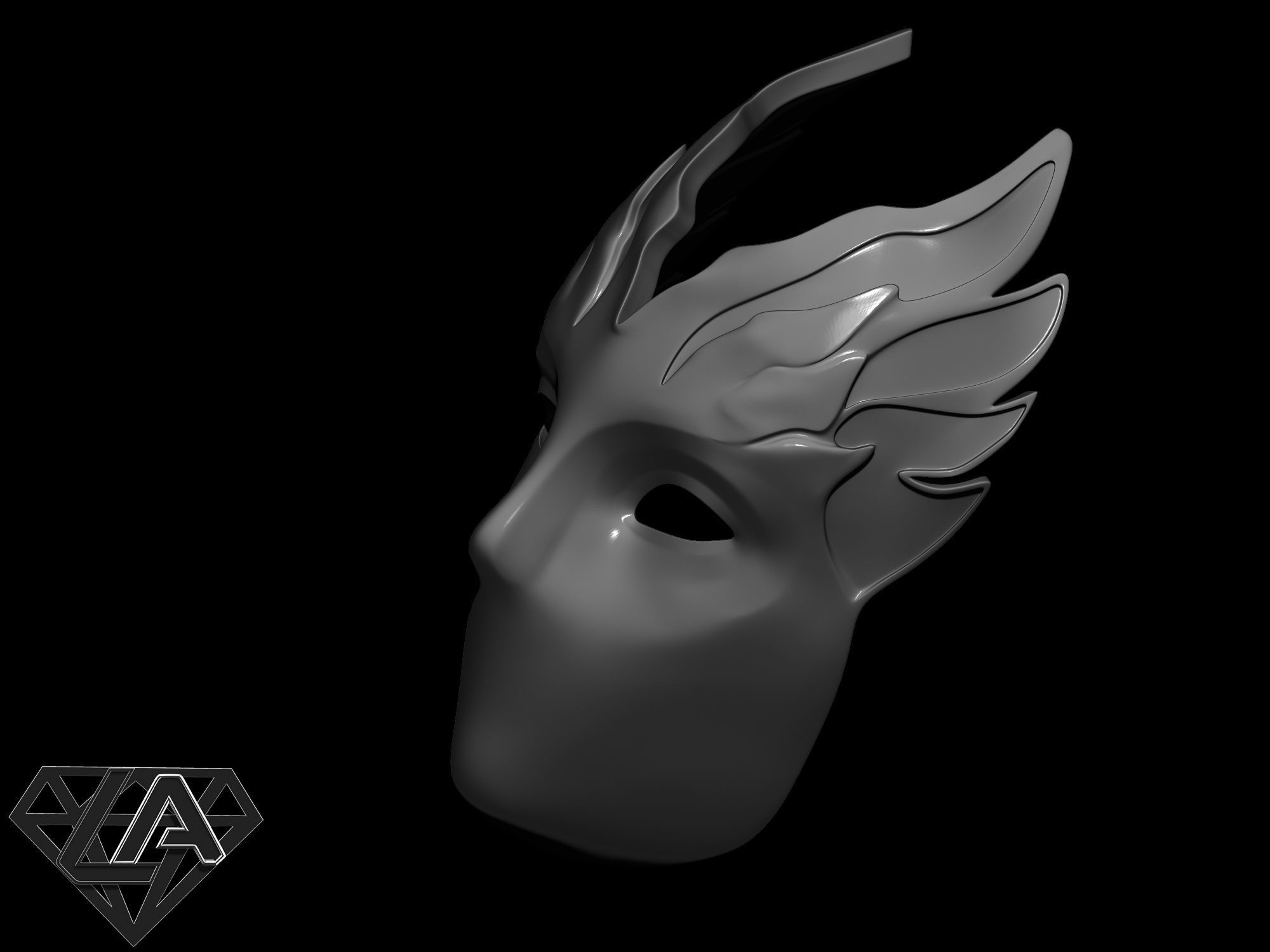 Lady mask 3D print model_7