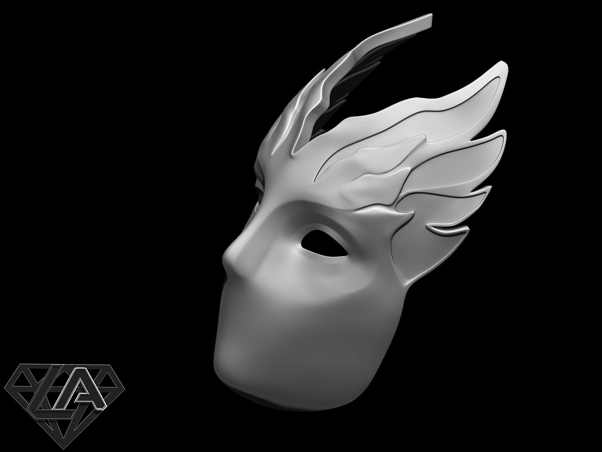 Lady mask 3D print model_6
