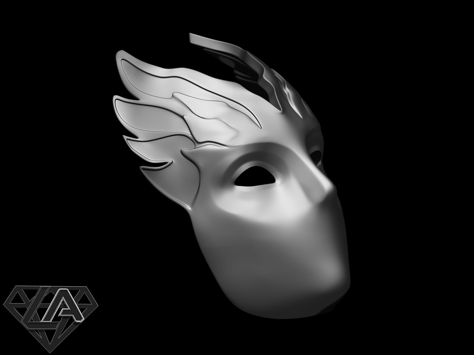 Lady mask 3D print model_3
