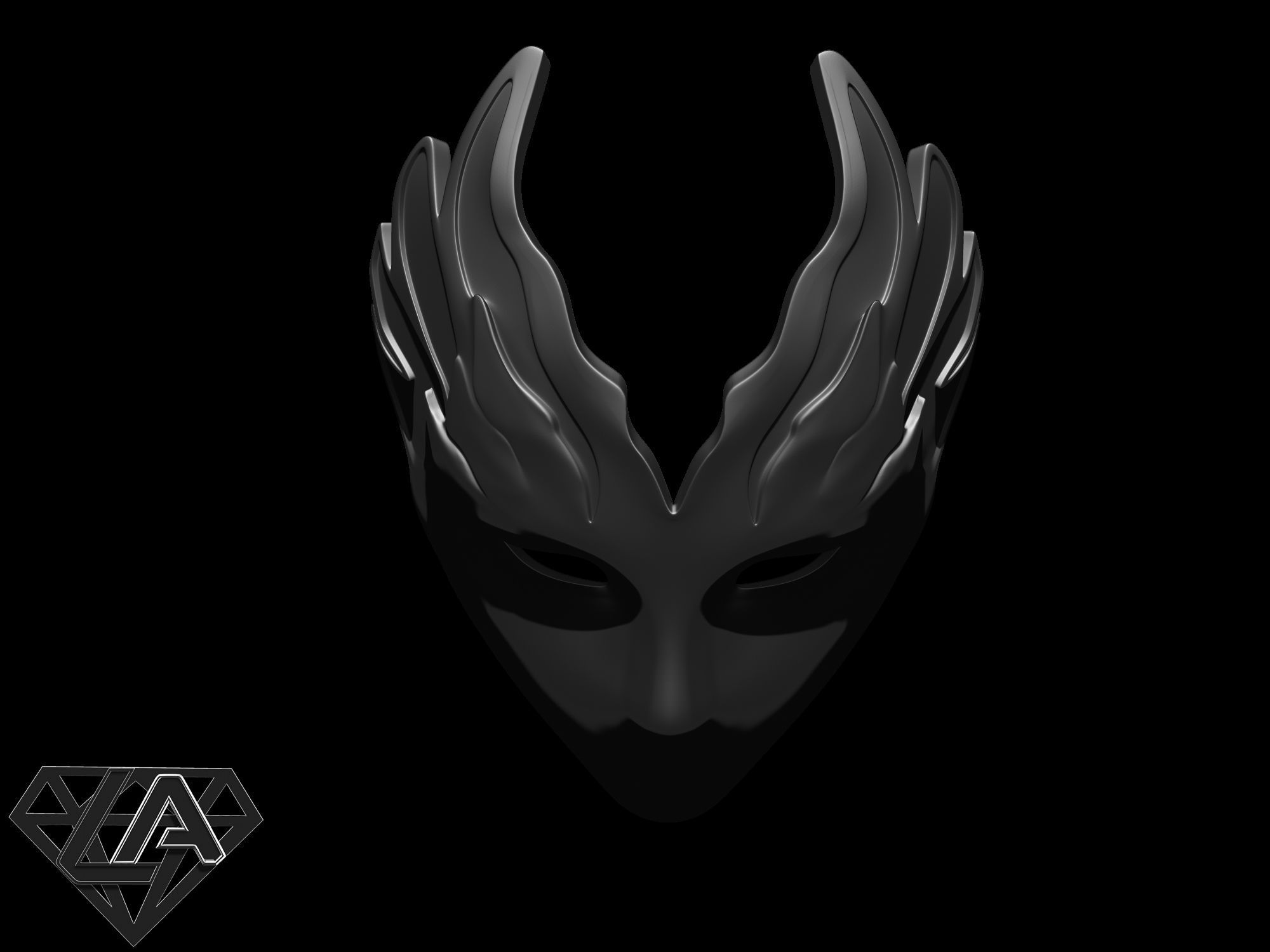 Lady mask 3D print model_9