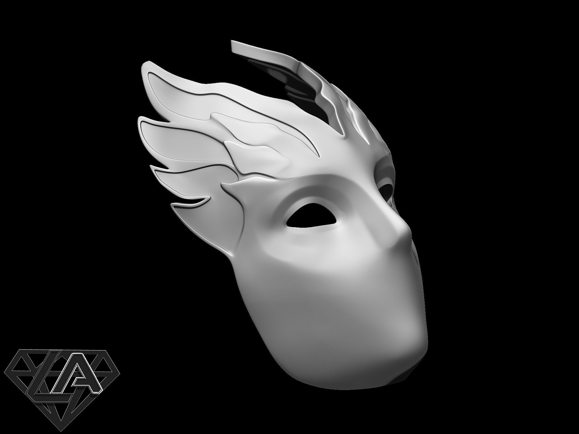 Lady mask 3D print model_2