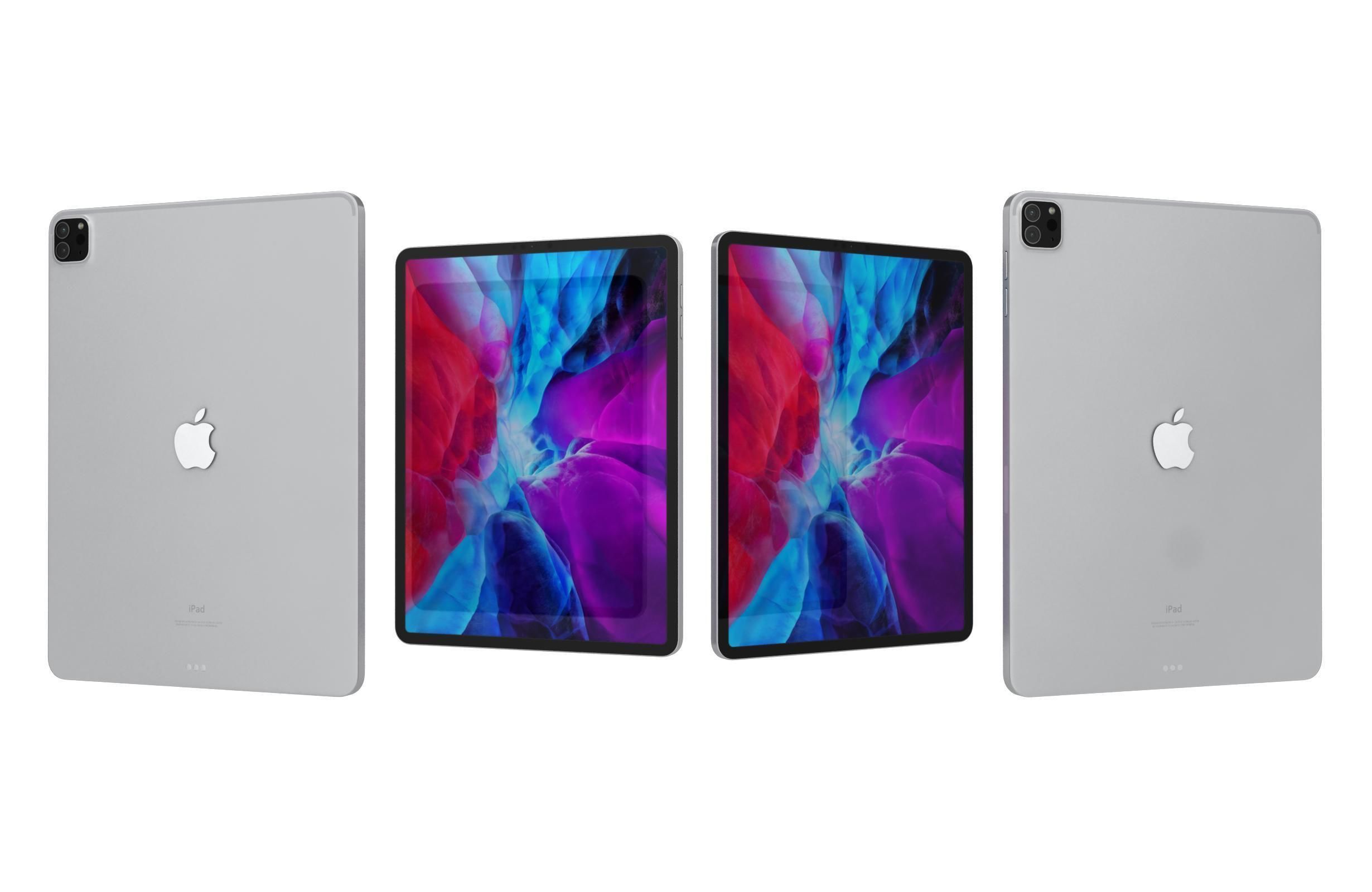 Apple iPad Pro 12 9 Silver Low-poly 3D model_3