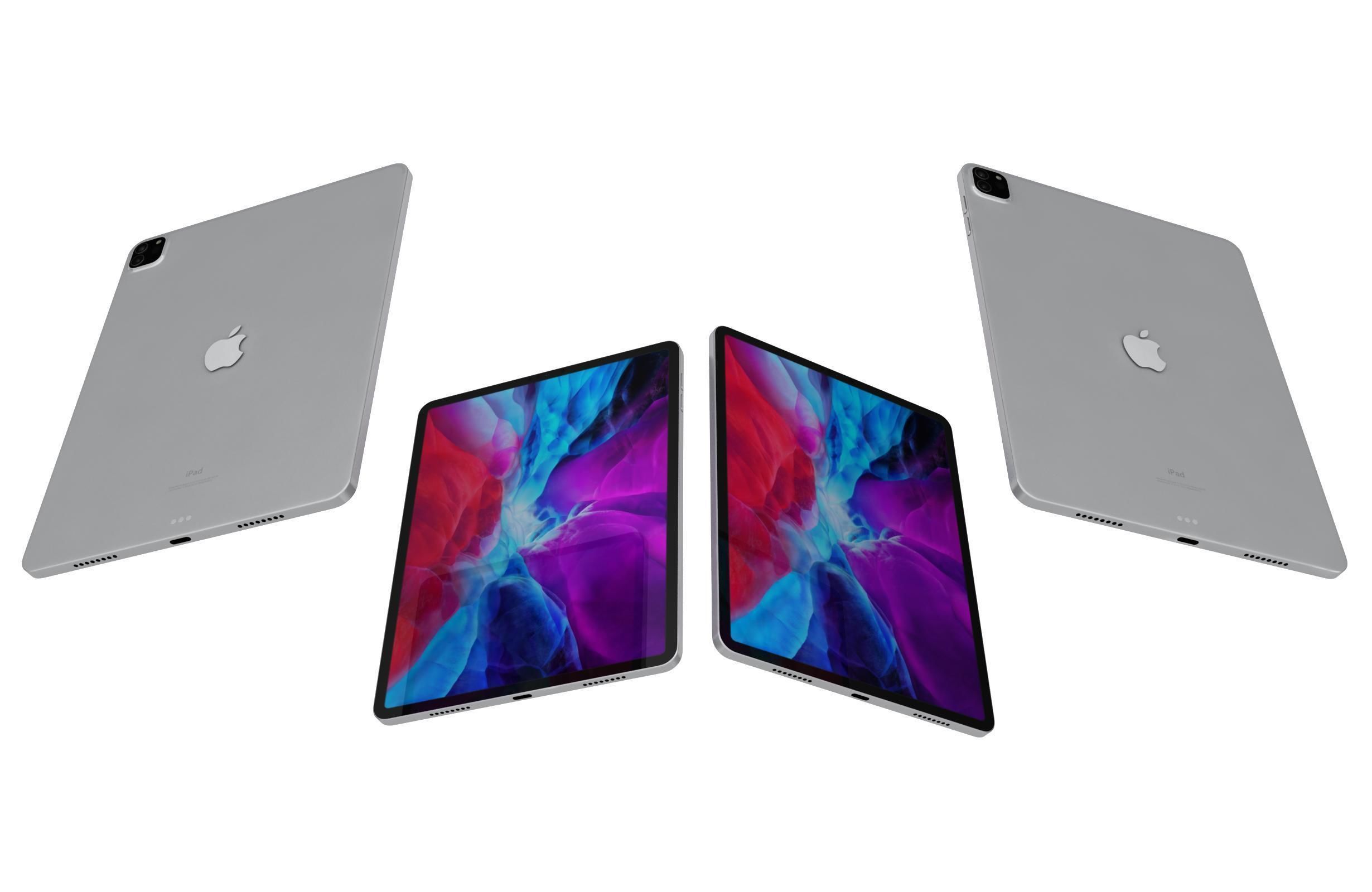 Apple iPad Pro 12 9 Silver Low-poly 3D model_5