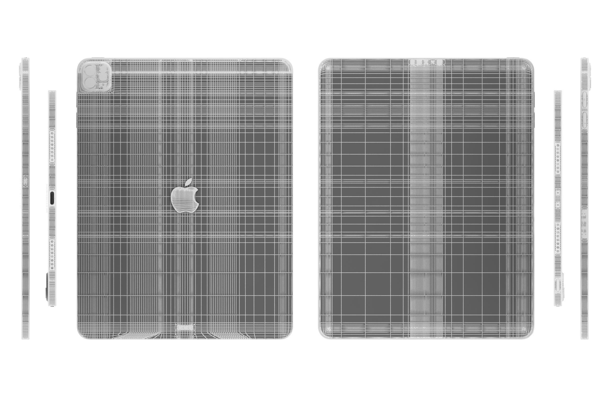 Apple iPad Pro 12 9 Silver Low-poly 3D model_17