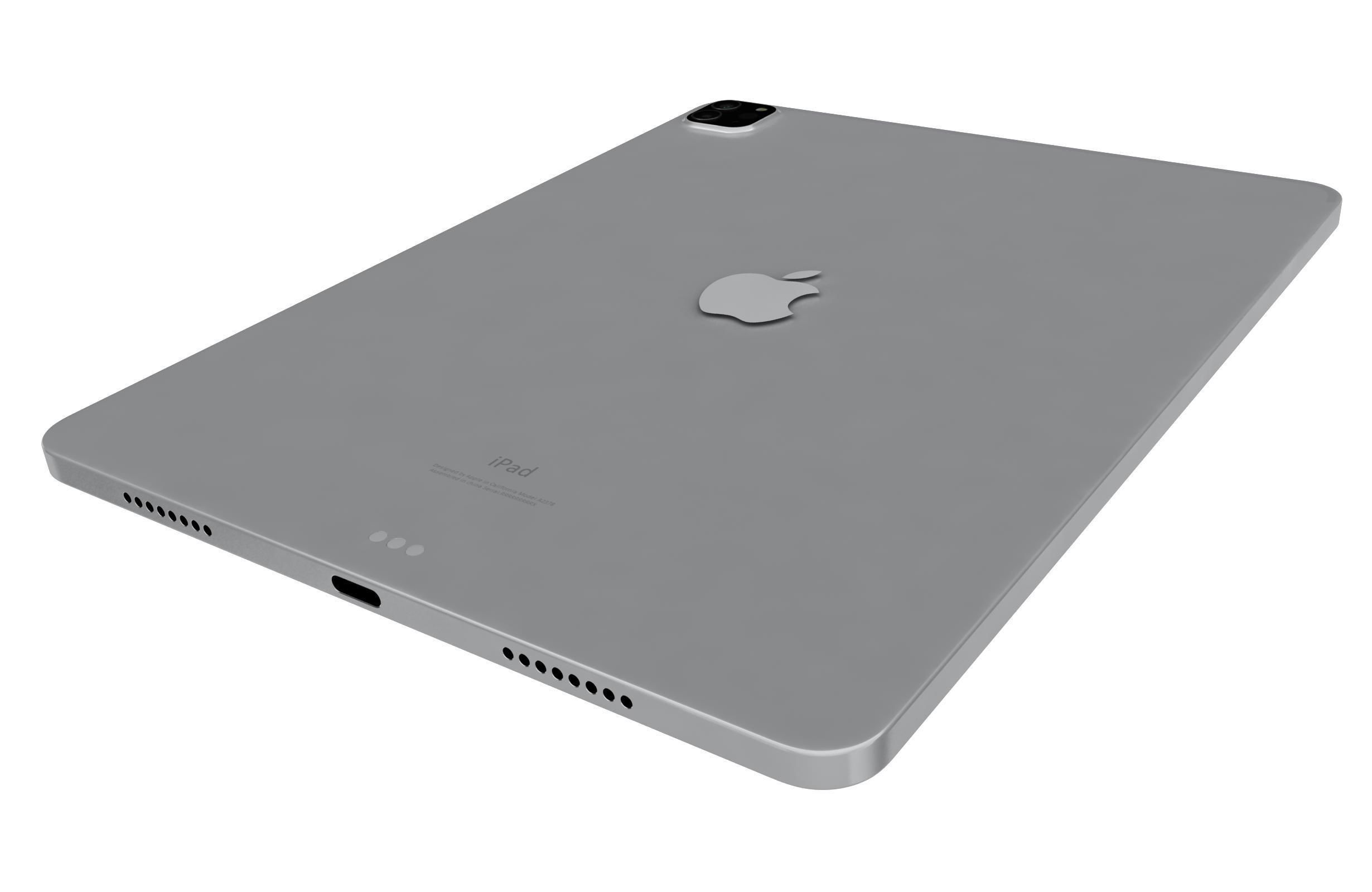 Apple iPad Pro 12 9 Silver Low-poly 3D model_14