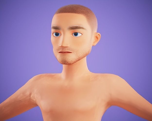 cartoon rigged  boy Low-poly 3D model