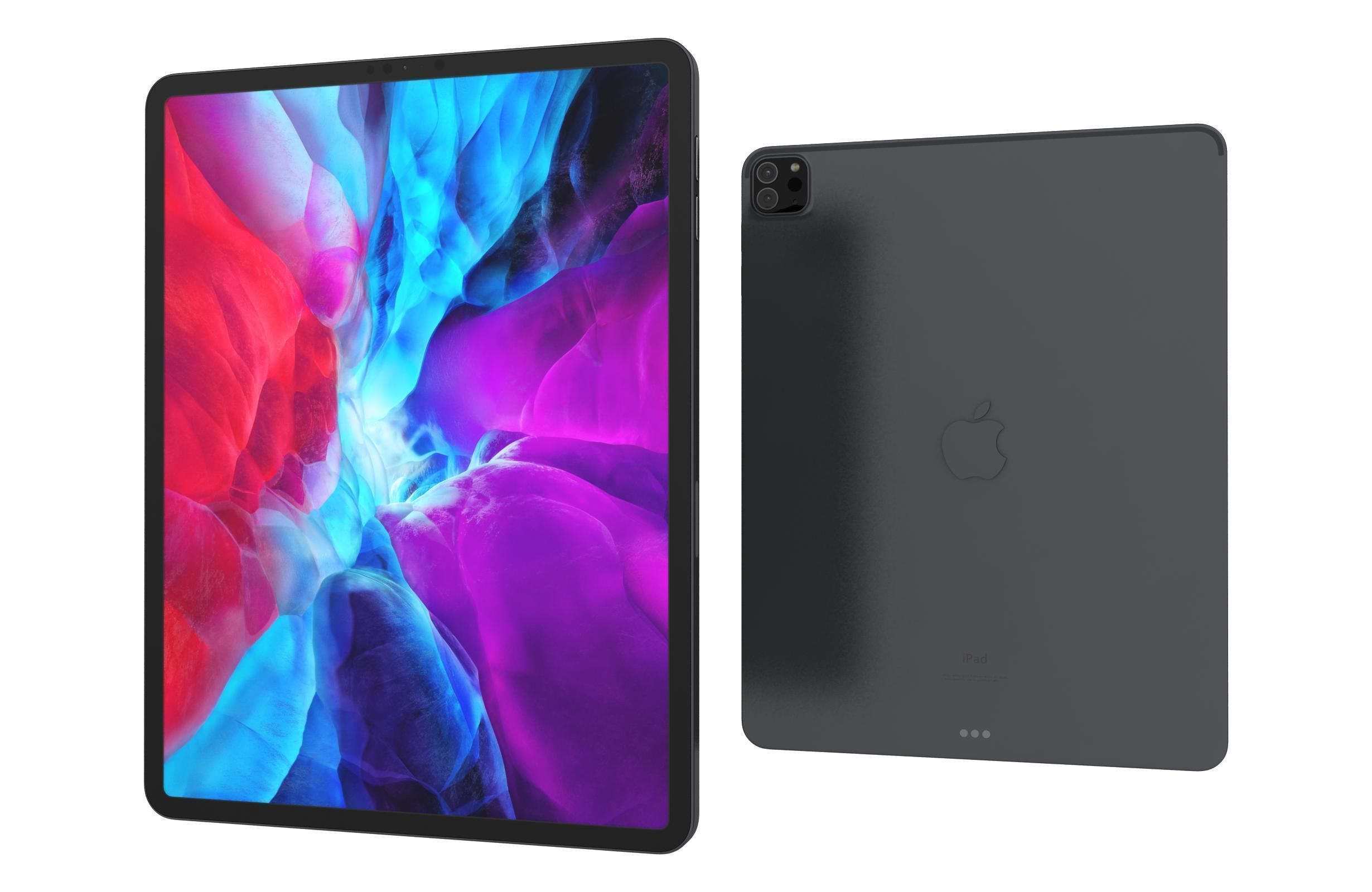 Apple iPad Pro 12 9 Space Gray And Silver Low-poly 3D model_13