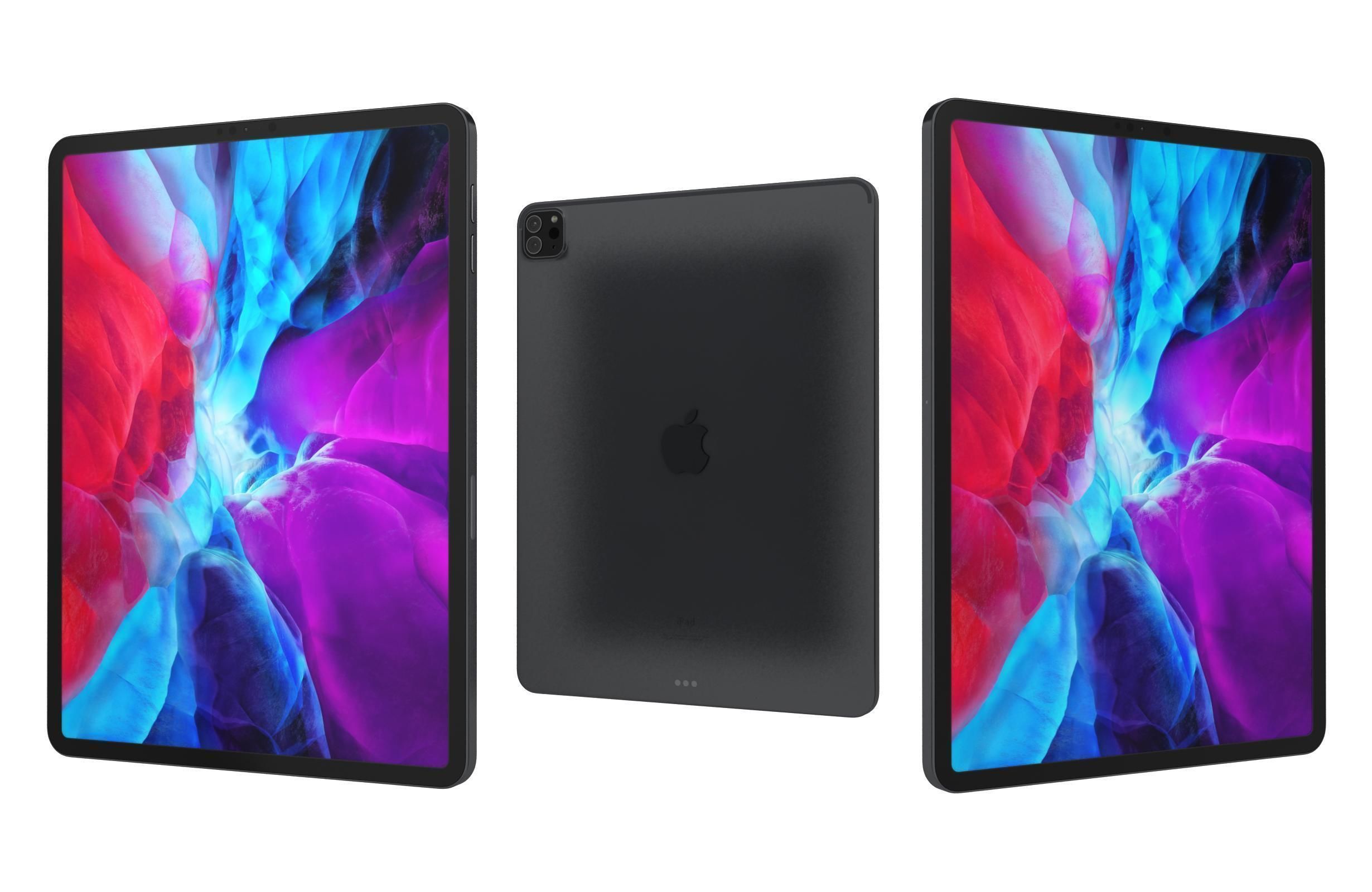Apple iPad Pro 12 9 Space Gray And Silver Low-poly 3D model_1