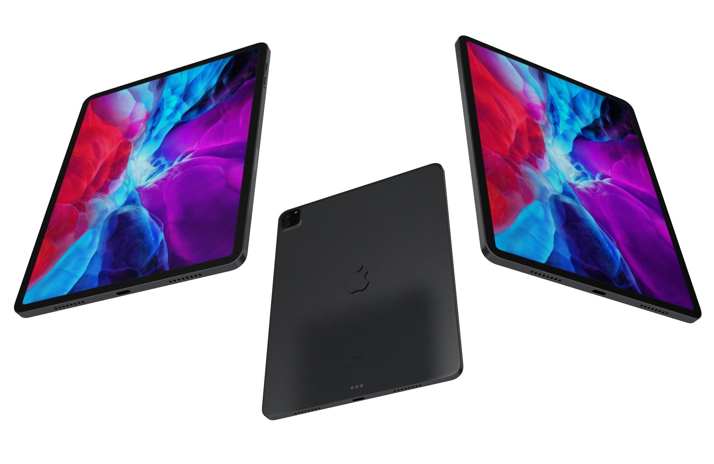 Apple iPad Pro 12 9 Space Gray And Silver Low-poly 3D model_5