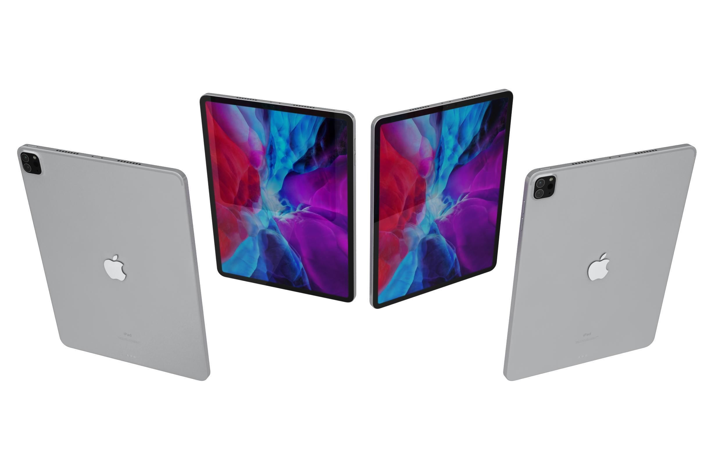 Apple iPad Pro 12 9 Space Gray And Silver Low-poly 3D model_8