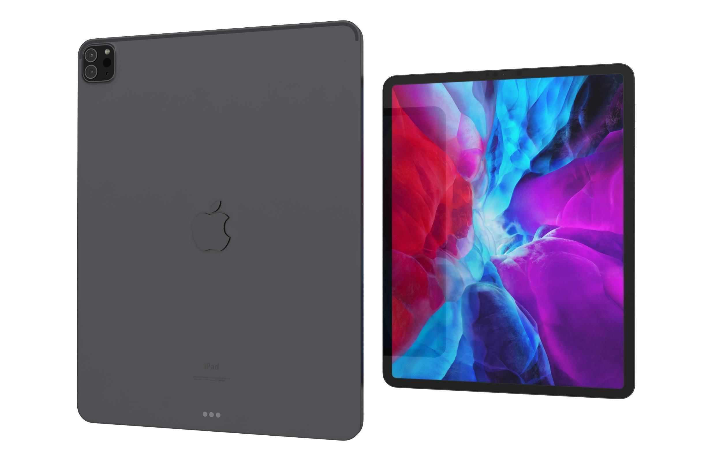 Apple iPad Pro 12 9 Space Gray And Silver Low-poly 3D model_15