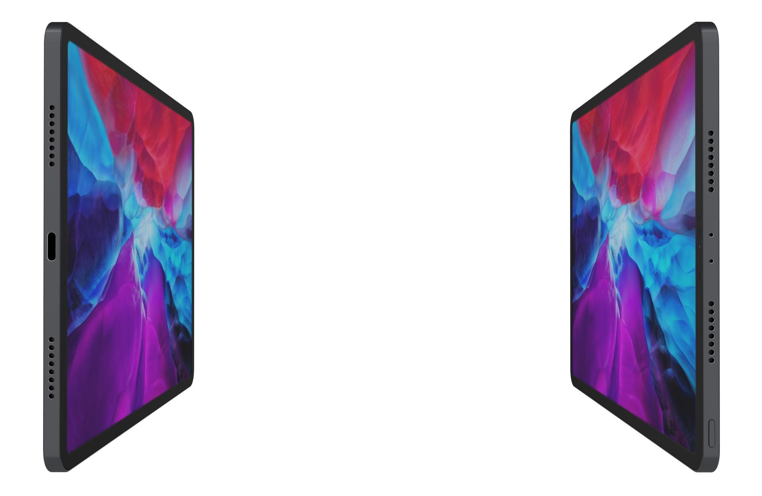 Apple iPad Pro 12 9 Space Gray And Silver Low-poly 3D model_17