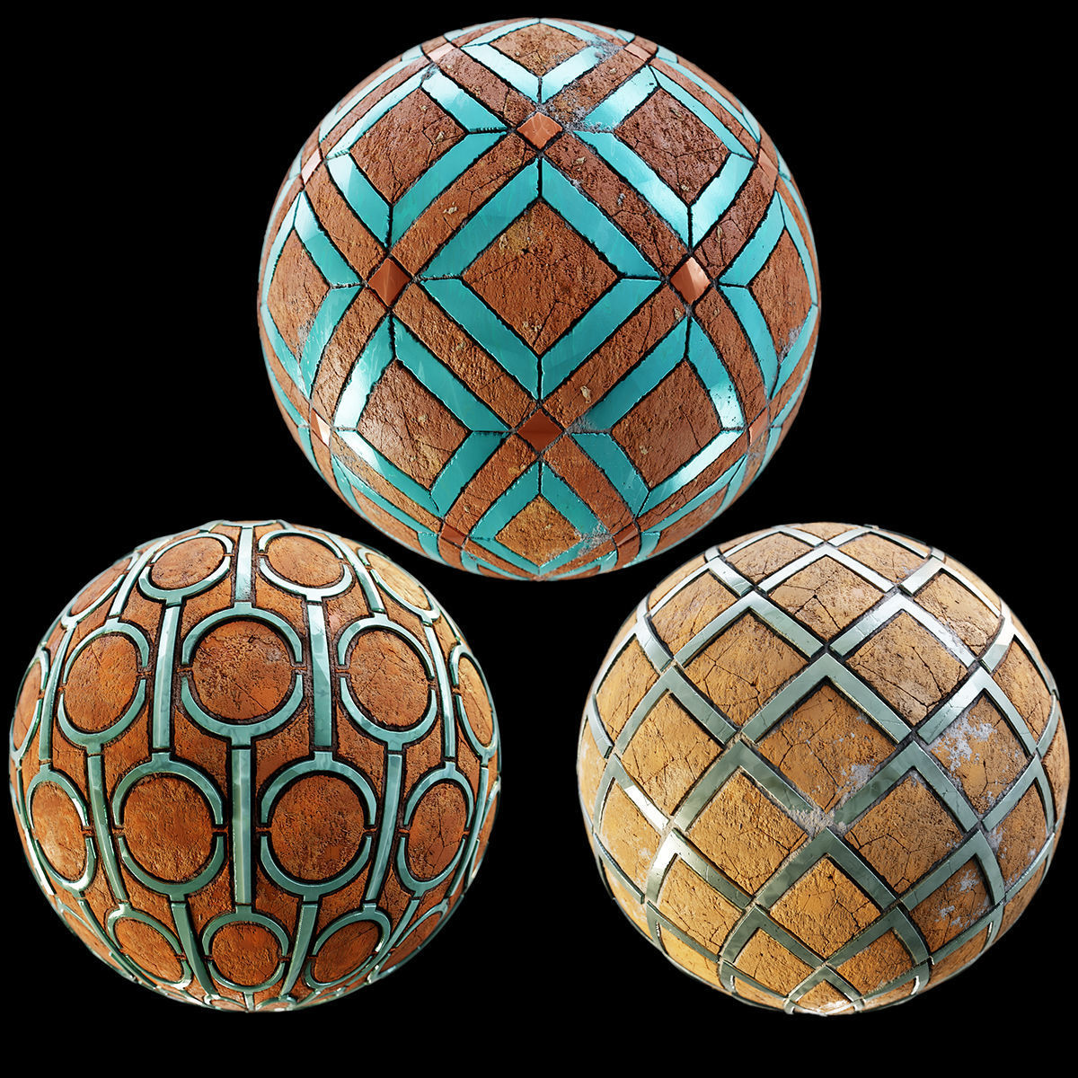 Terracotta tiles and glass mosaics Texture_9