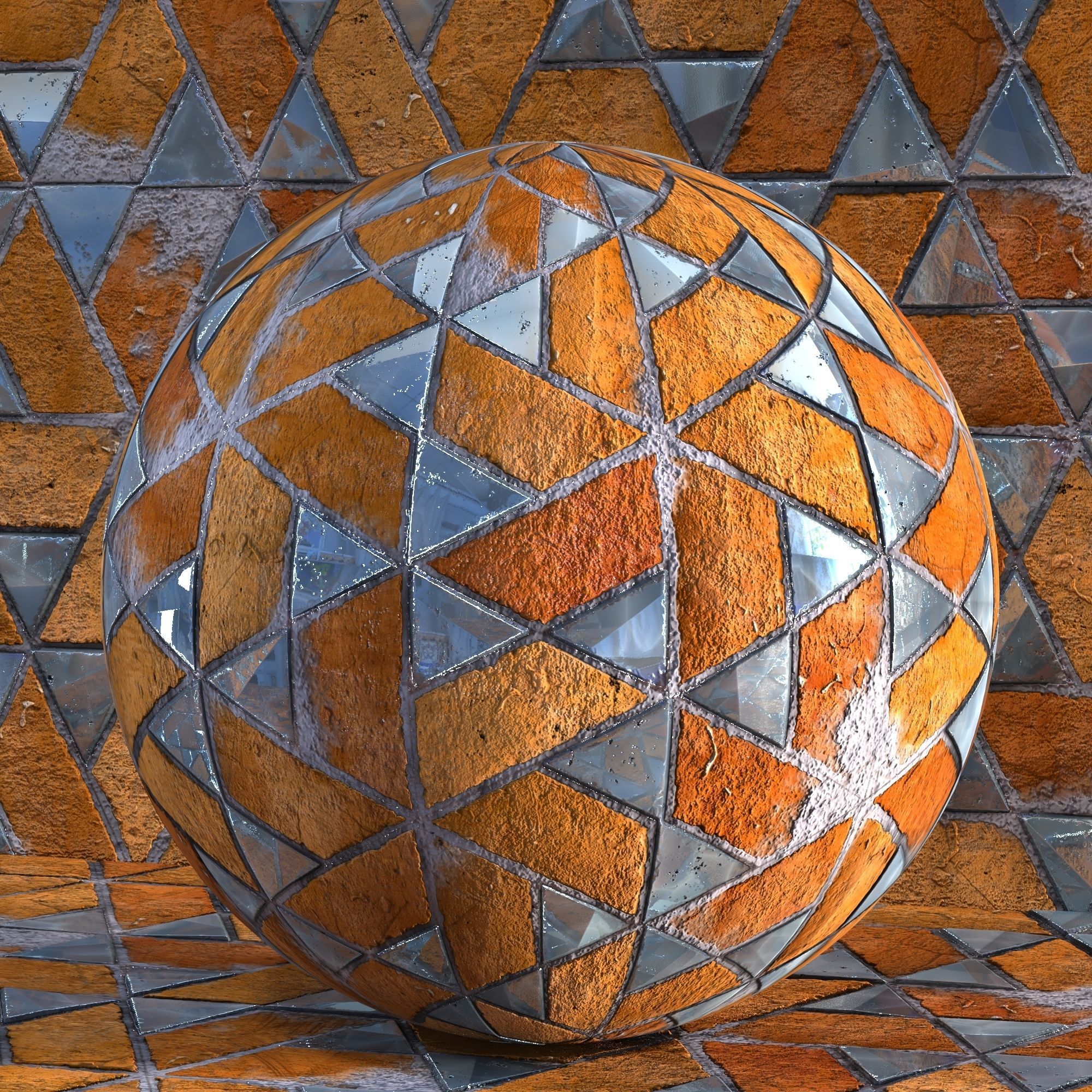 Terracotta tiles and glass mosaics Texture_15