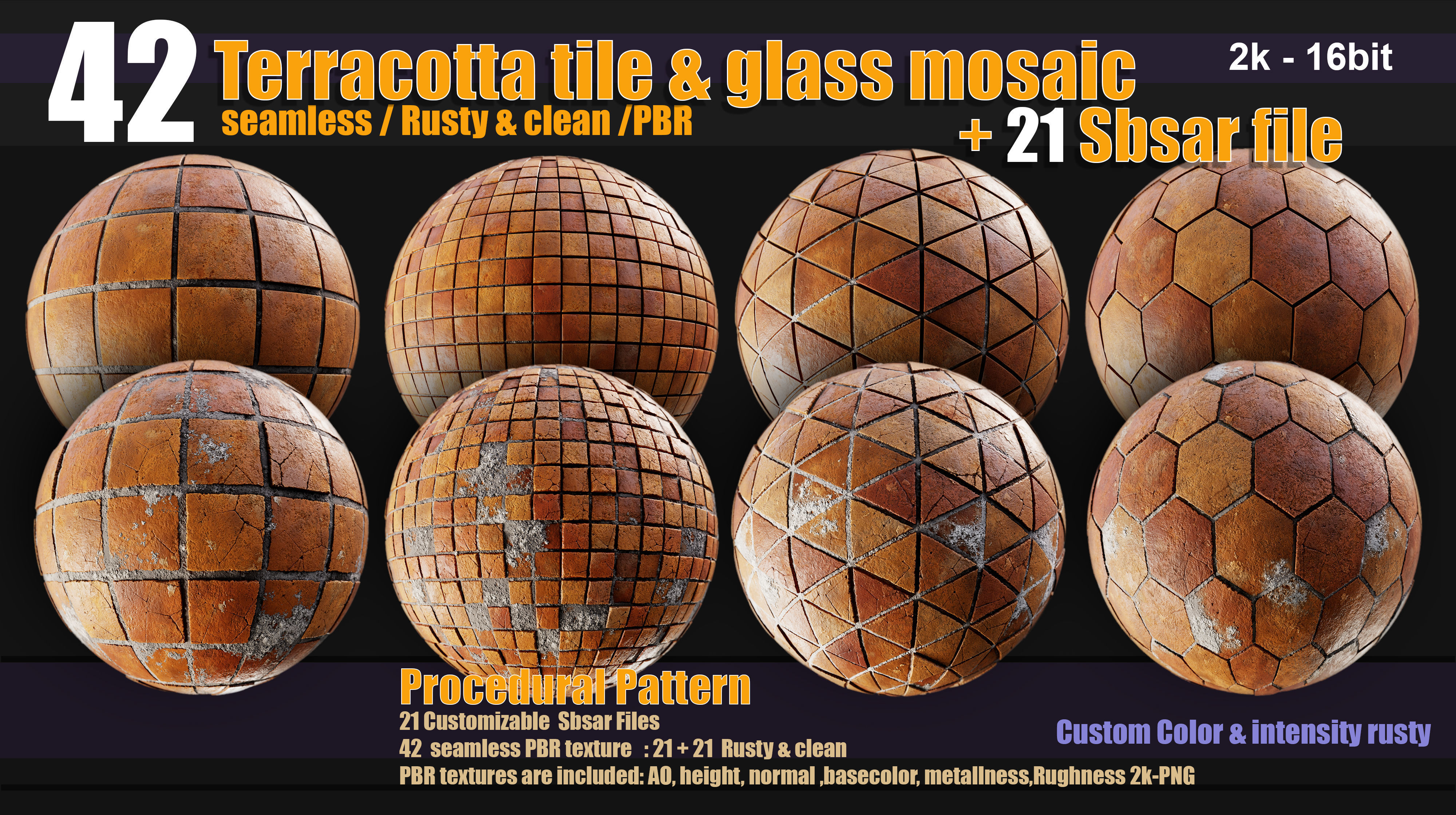 Terracotta tiles and glass mosaics Texture_4