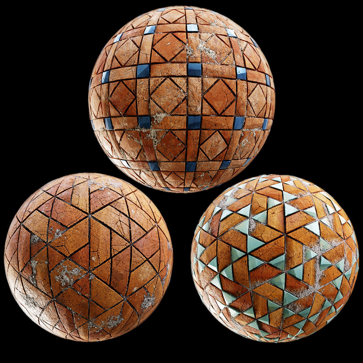 Terracotta tiles and glass mosaics Texture_14