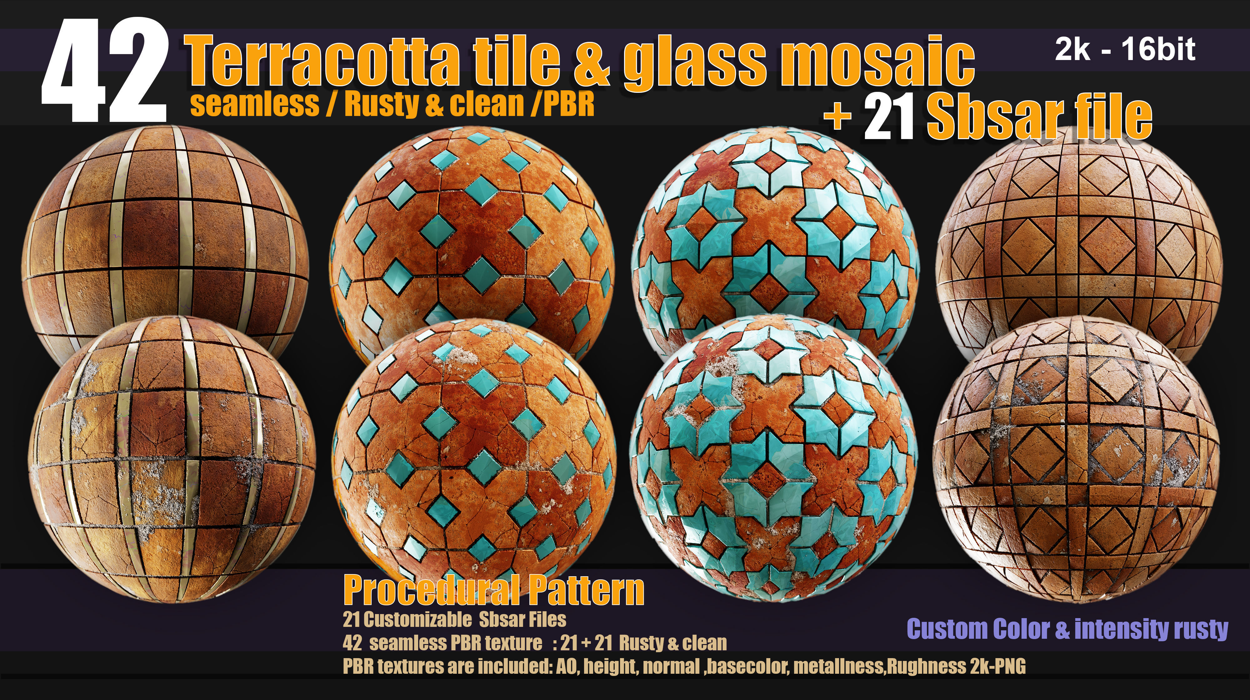 Terracotta tiles and glass mosaics Texture_5