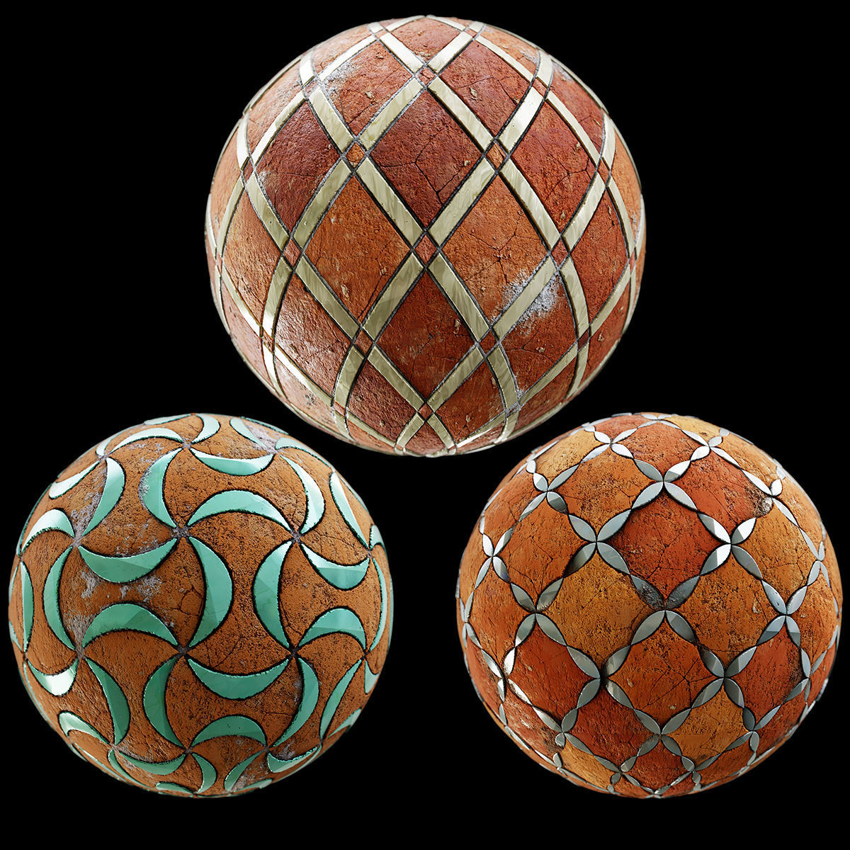 Terracotta tiles and glass mosaics Texture_8