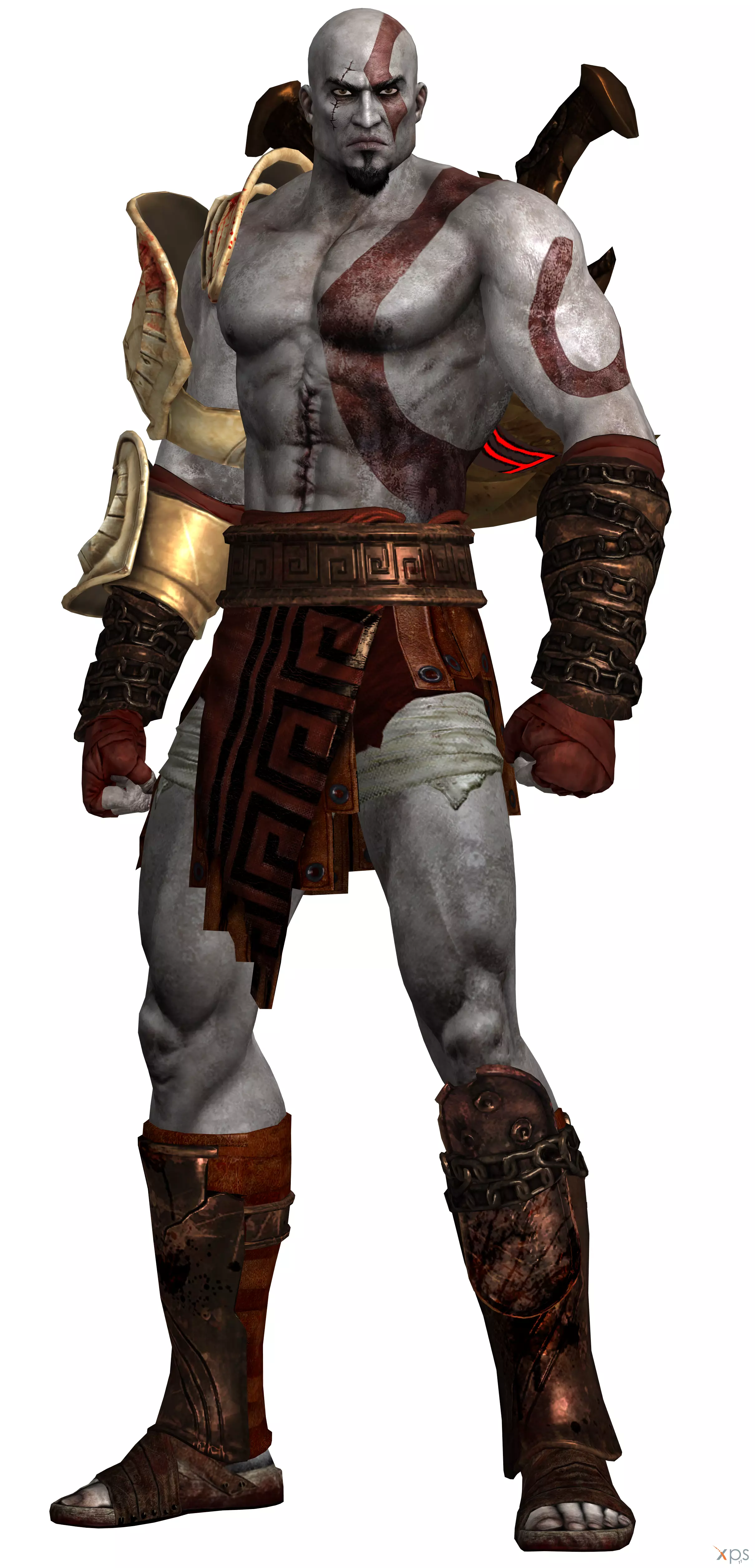 Kratos god of war character Low-poly 3D model