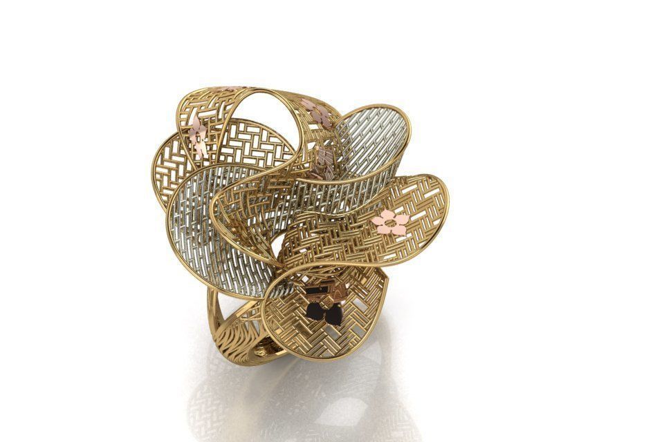 Elegant Filigree Ring 3D print model_1