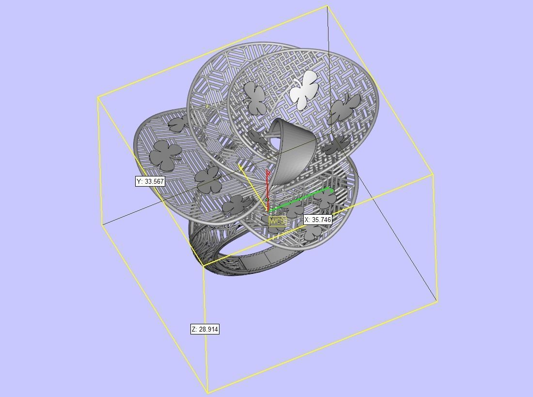 Butterfly shaped filigree gold ring 3D print model_2