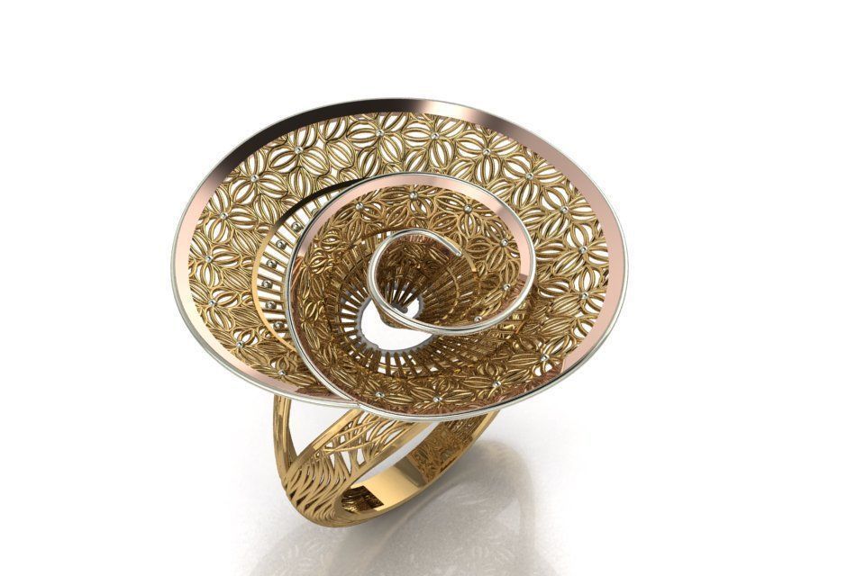 Straight narrow line filigree ring 3D print model_1