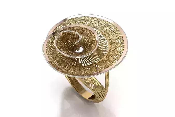 Straight narrow line filigree ring 3D print model