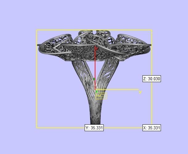 Attractive filigree design ring 3D print model_4