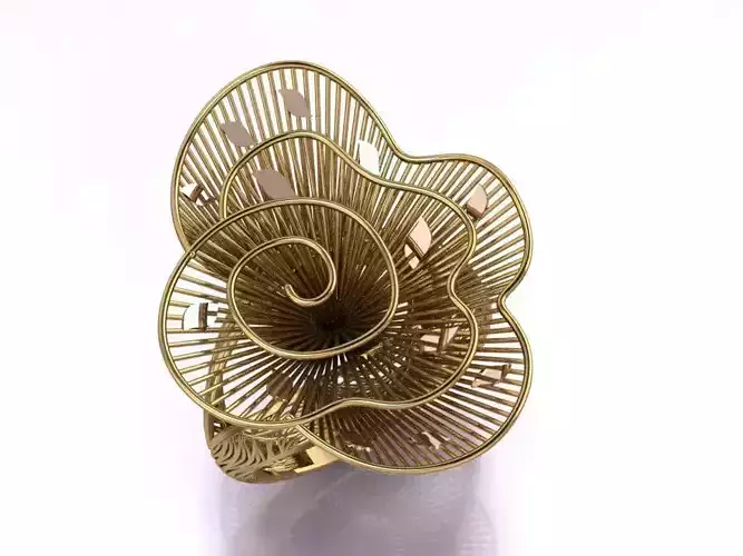 leaf design filigree ring