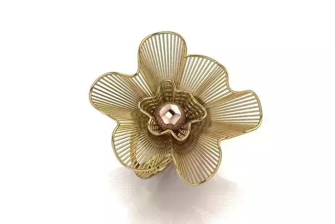 Straight thin line filigree ring