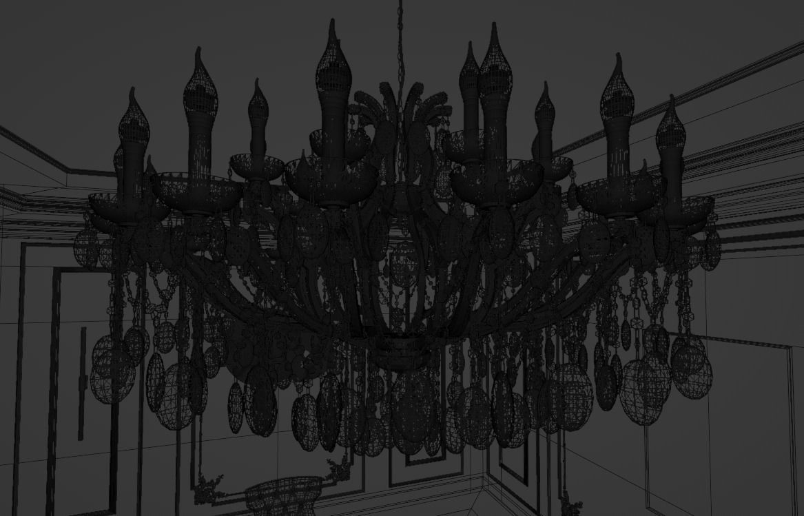 Neoclassic Interior Hall Low-poly 3D model_1