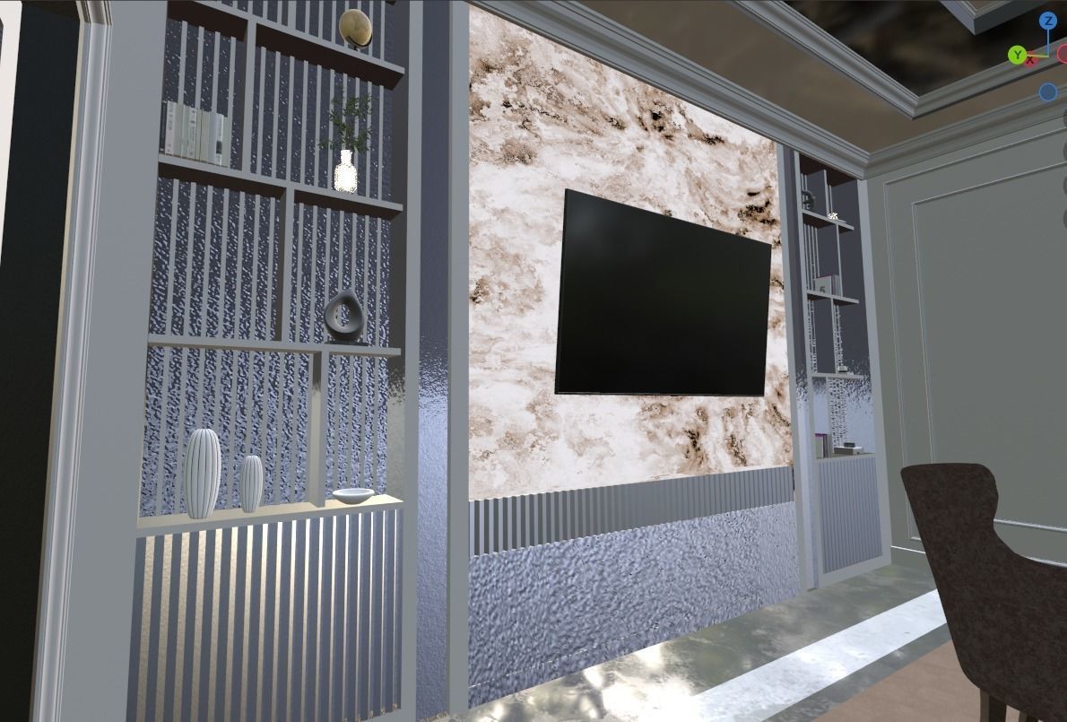 Neoclassic Interior Hall Low-poly 3D model_6