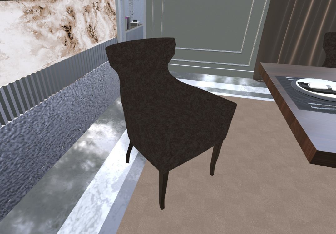 Neoclassic Interior Hall Low-poly 3D model_7