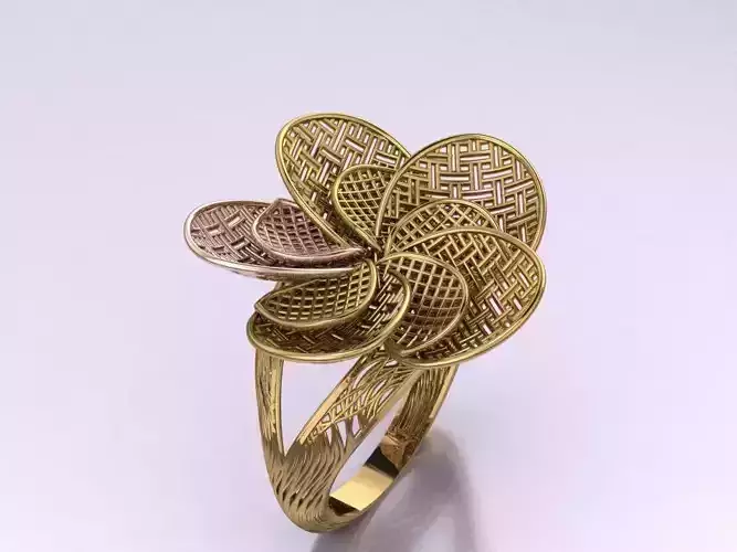 Flower Filigree Ring For 3d printing 