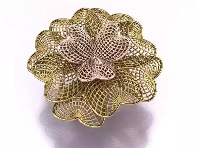 Heart shape filigree printable ring