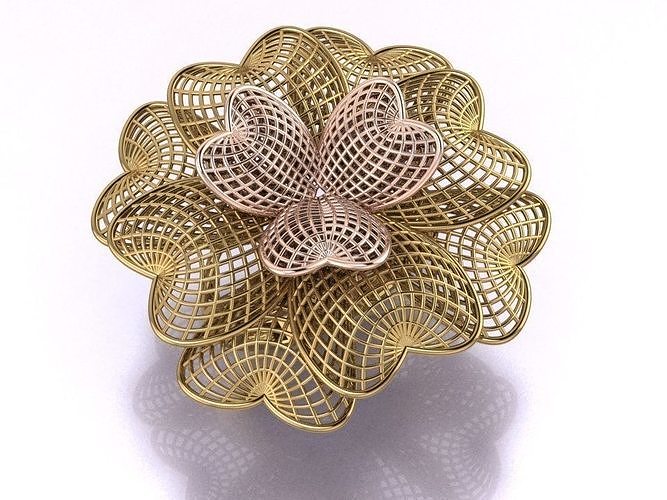 Heart shape filigree printable ring 3D print model