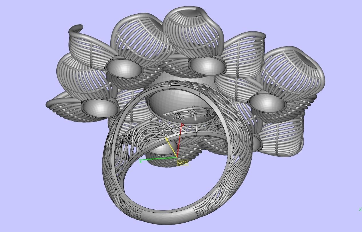 Top curves filigree design ring for women 3D print model_15
