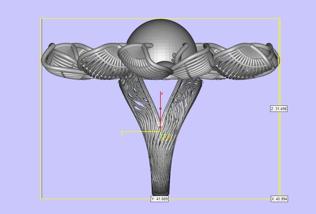 Top curves filigree design ring for women 3D print model_7
