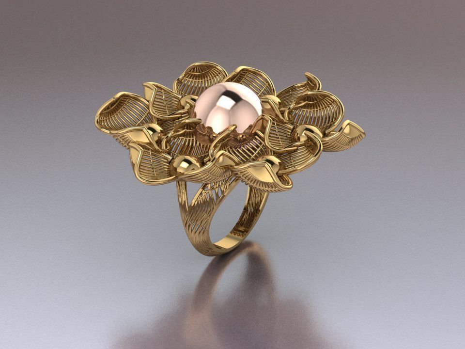 Top curves filigree design ring for women 3D print model_1