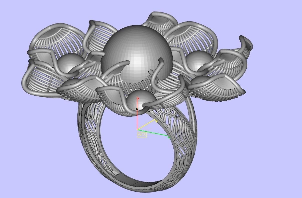Top curves filigree design ring for women 3D print model_8