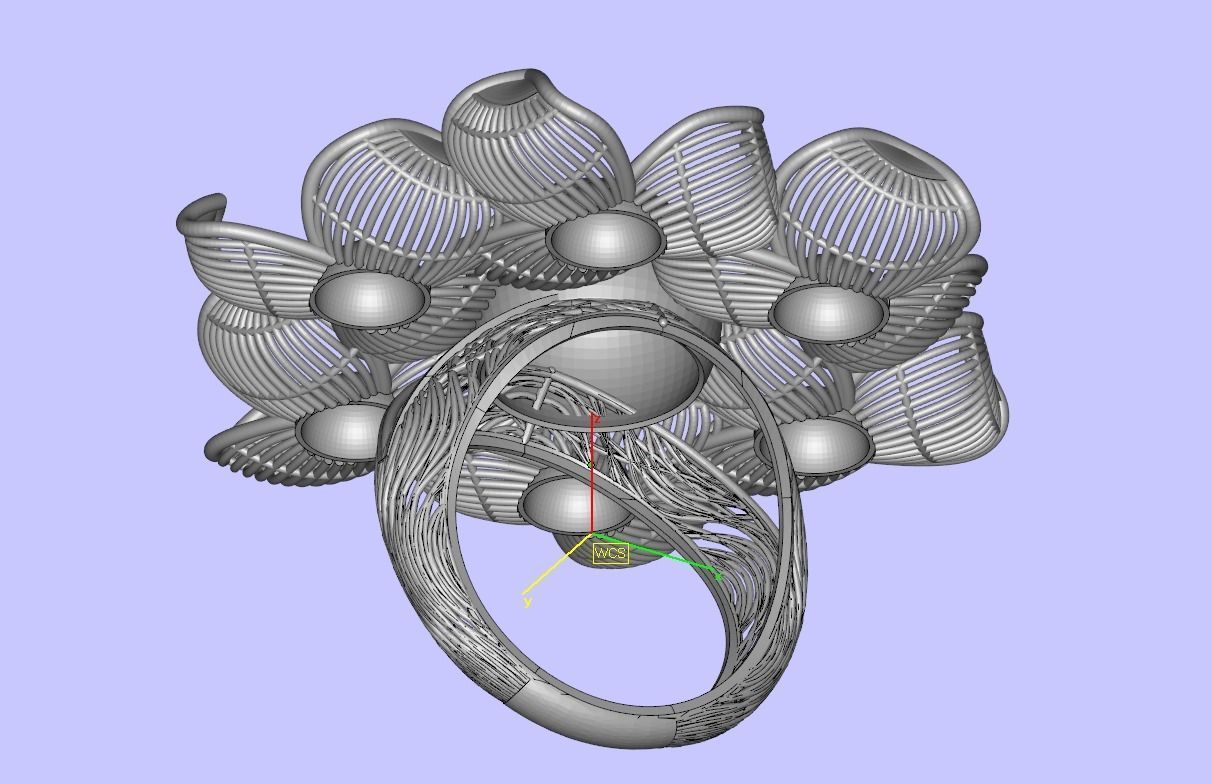 Top curves filigree design ring for women 3D print model_12