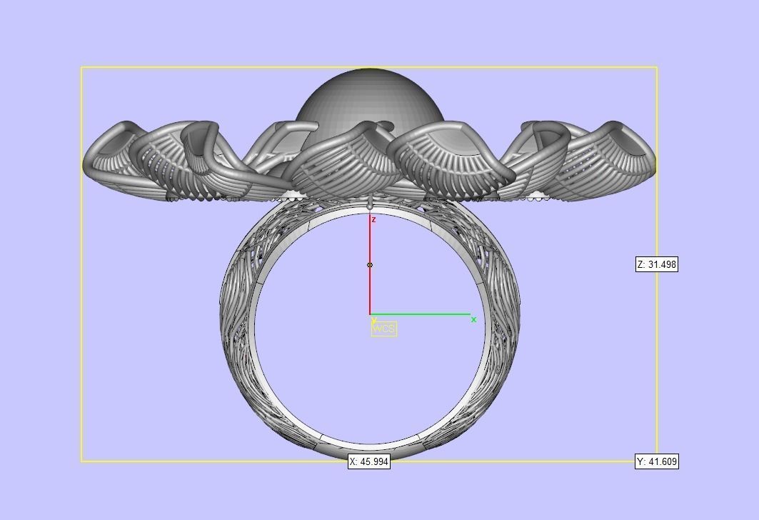 Top curves filigree design ring for women 3D print model_4