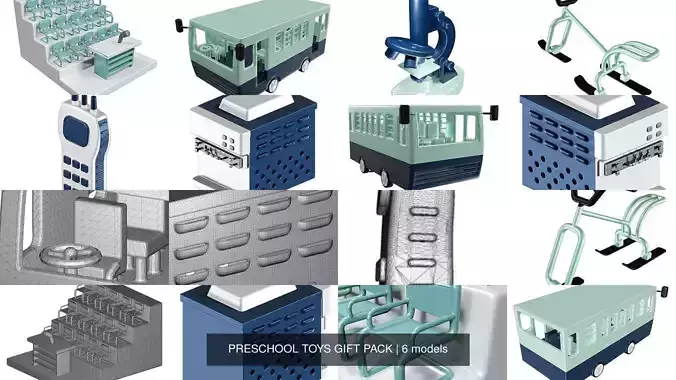 PRESCHOOL TOYS GIFT PACK 3D Model Collection