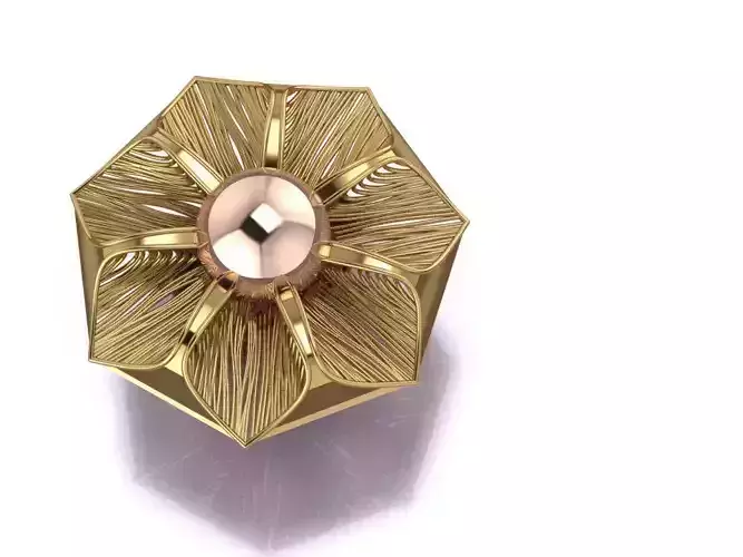 Roof of gold filigree model ring